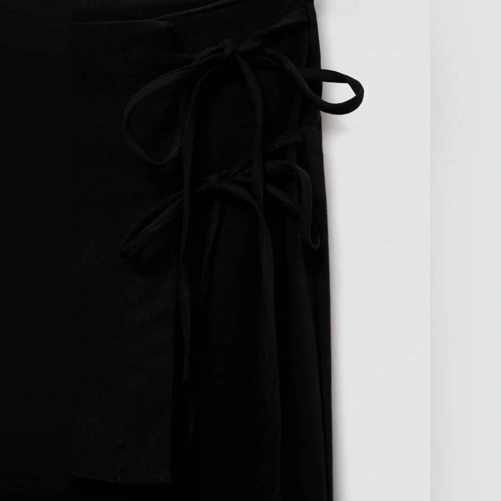 Mango MNG - black stretchy pants with ties
